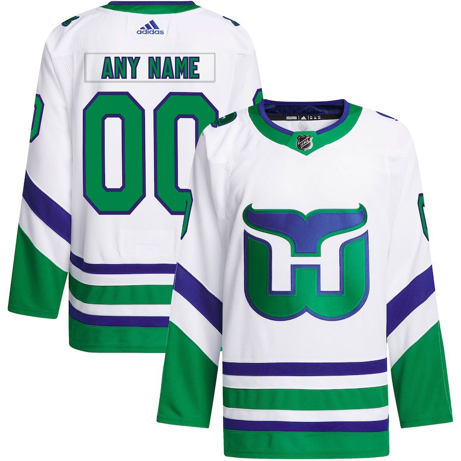 Men Carolina Hurricanes adidas White Whalers Primegreen Custom NHL Jersey->women nhl jersey->Women Jersey